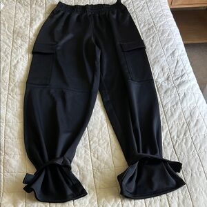 H&M Pull On Black Cargo Track Pants